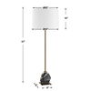 Rowland Panda Marble Buffet Lamp, by Uttermost, 13" width x 37" height x 13" depth thumbnail 3