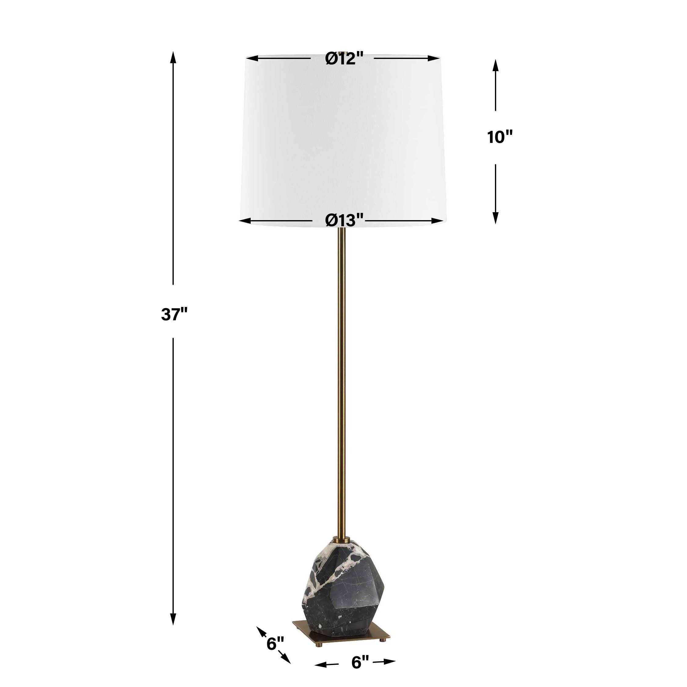Rowland Panda Marble Buffet Lamp large image 