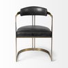 Hollyfield II 20.5L X 21.5W X 29.5H Black Leather Seat Gold Iron Frame Dining Chair thumbnail 2