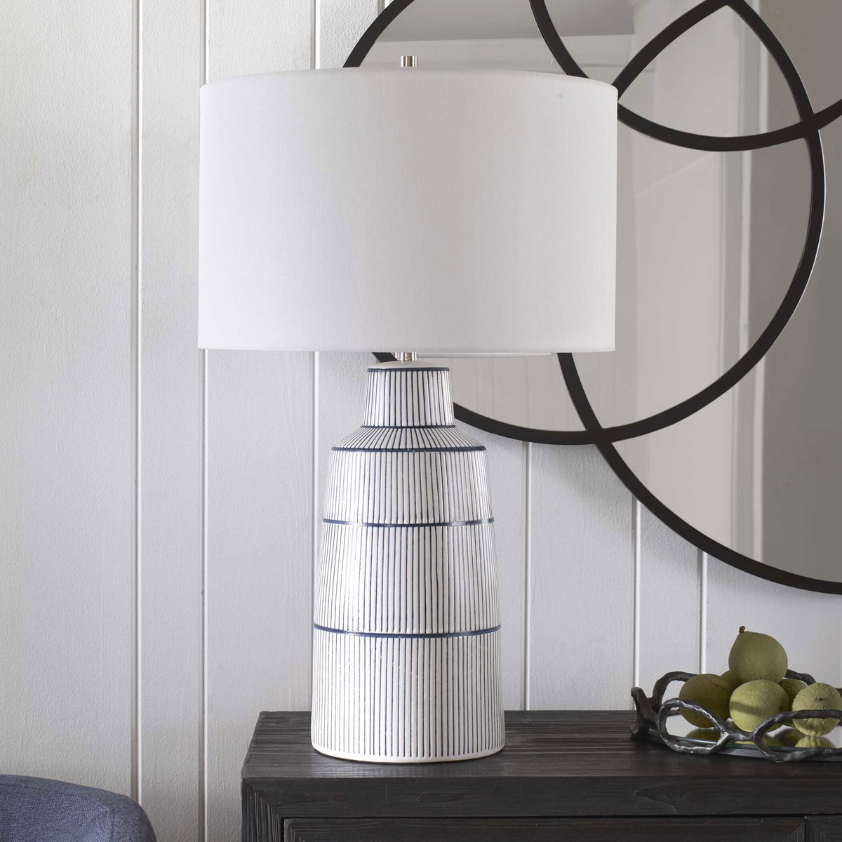 Breton Nautical Stripe Table Lamp, by Uttermost, 1'5" width x 2'4.5" height x 1'5" depth View 4