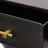 Vince 51L x 18W Black Metal with Gold Accents 3 Drawer Office Desk, by Mercana, 51.18" length x 18.31" width x 31.1" height thumbnail 9