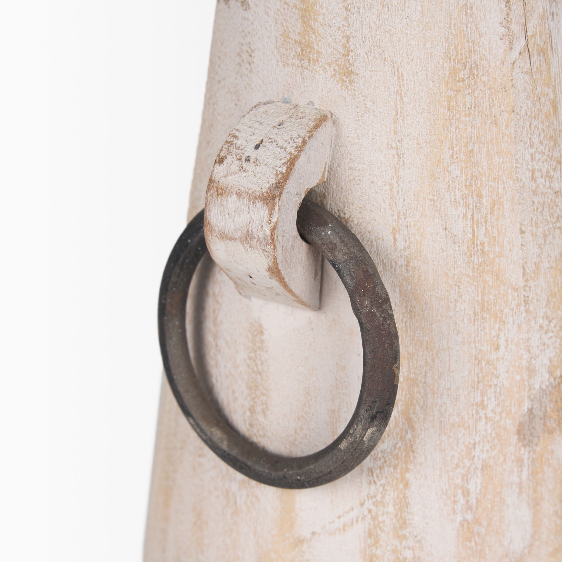 Monique Small Light Brown with Handles Wood Pot, Decorative Jar by Mercana, 5" length x 5" width x 7" height View 7