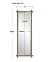 Abanu Ribbed Gold Dressing Mirror, Floor Mirror by Uttermost, 22" width x 60.25" height x 1.25" depth thumbnail 3