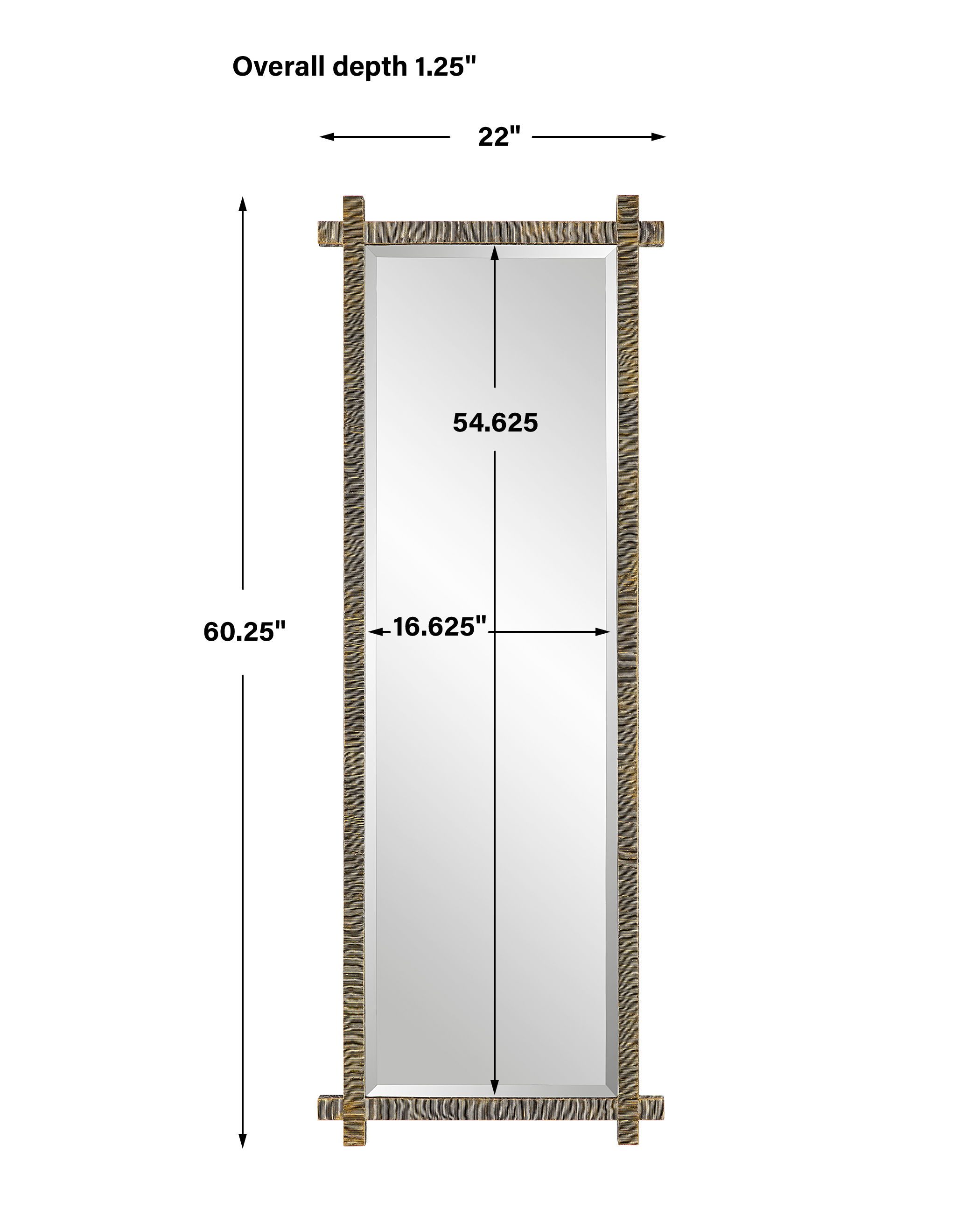 Abanu Ribbed Gold Dressing Mirror large image 