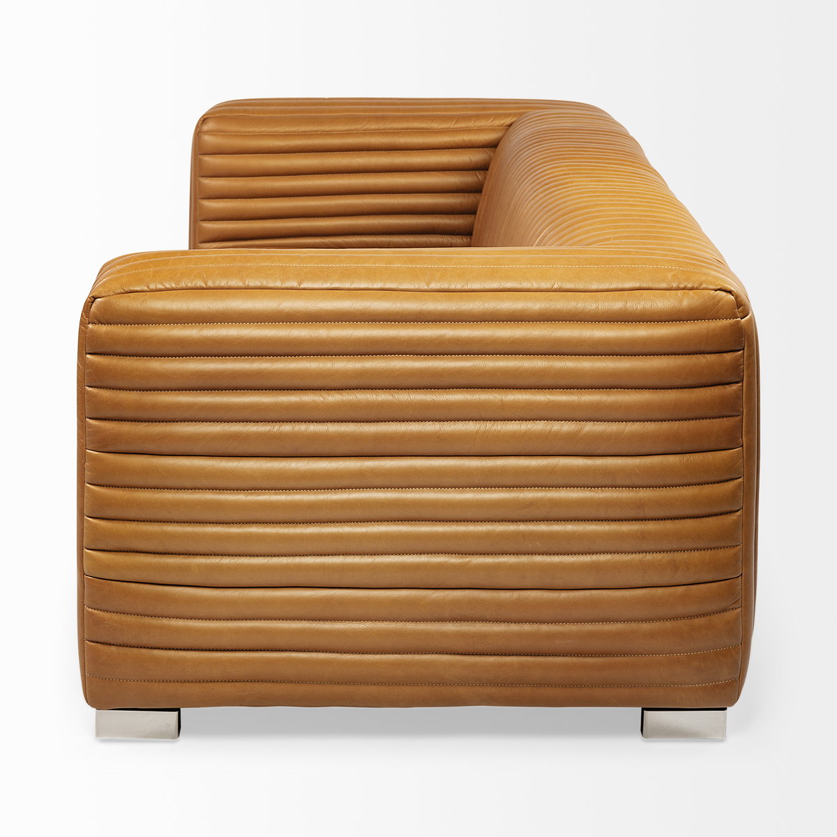 Ricciardo 82.5W Cognac Leather Three Seater Sofa, Sofas & Sectional by Mercana, 82.5" length x 38.5" width x 26.5" height View 5