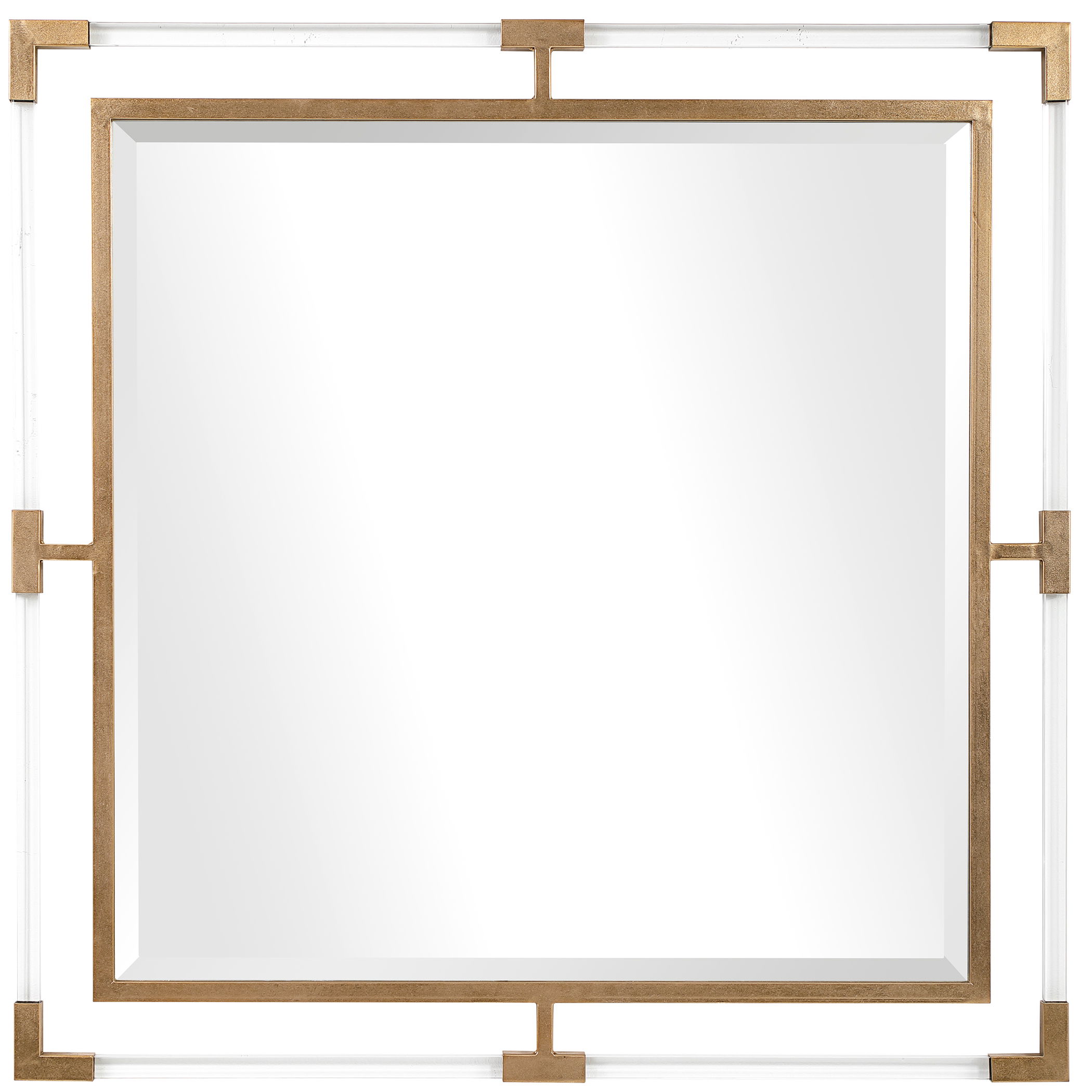 Balkan Golden Square Mirror, by Uttermost, 39.75" width x 39.75" height x 1" depth View 1