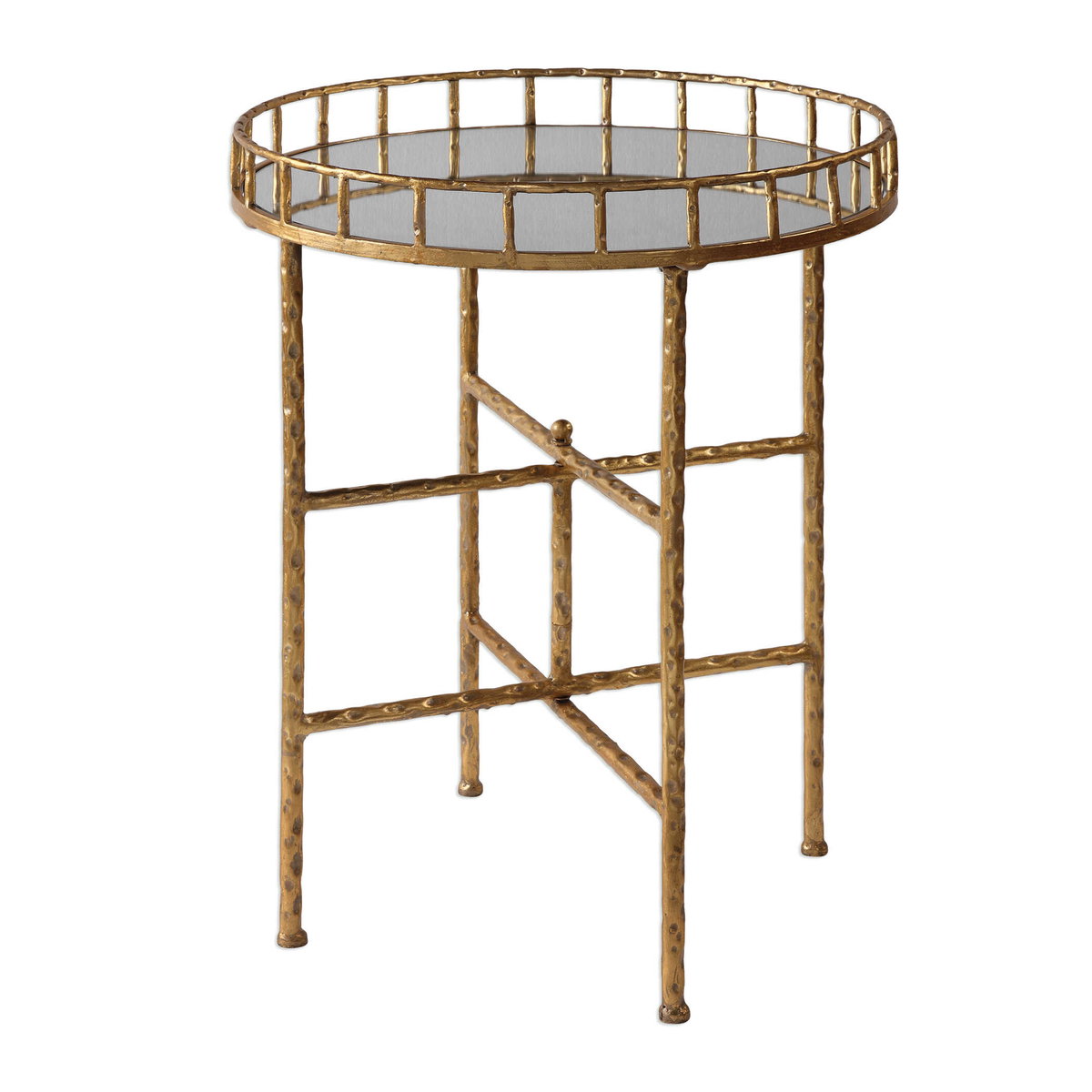 Tilly Bright Gold Accent Table, Side & End Table by Uttermost, 19.5" width x 25.75" height x 19.5" depth View 4