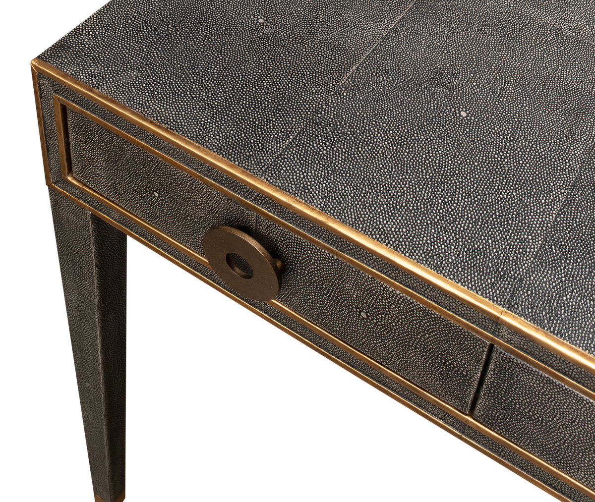 Gabriella Shagreen Desk/Table Ant.Grey, by Sarreid, 2' length x 4' width x 2'6" height View 6