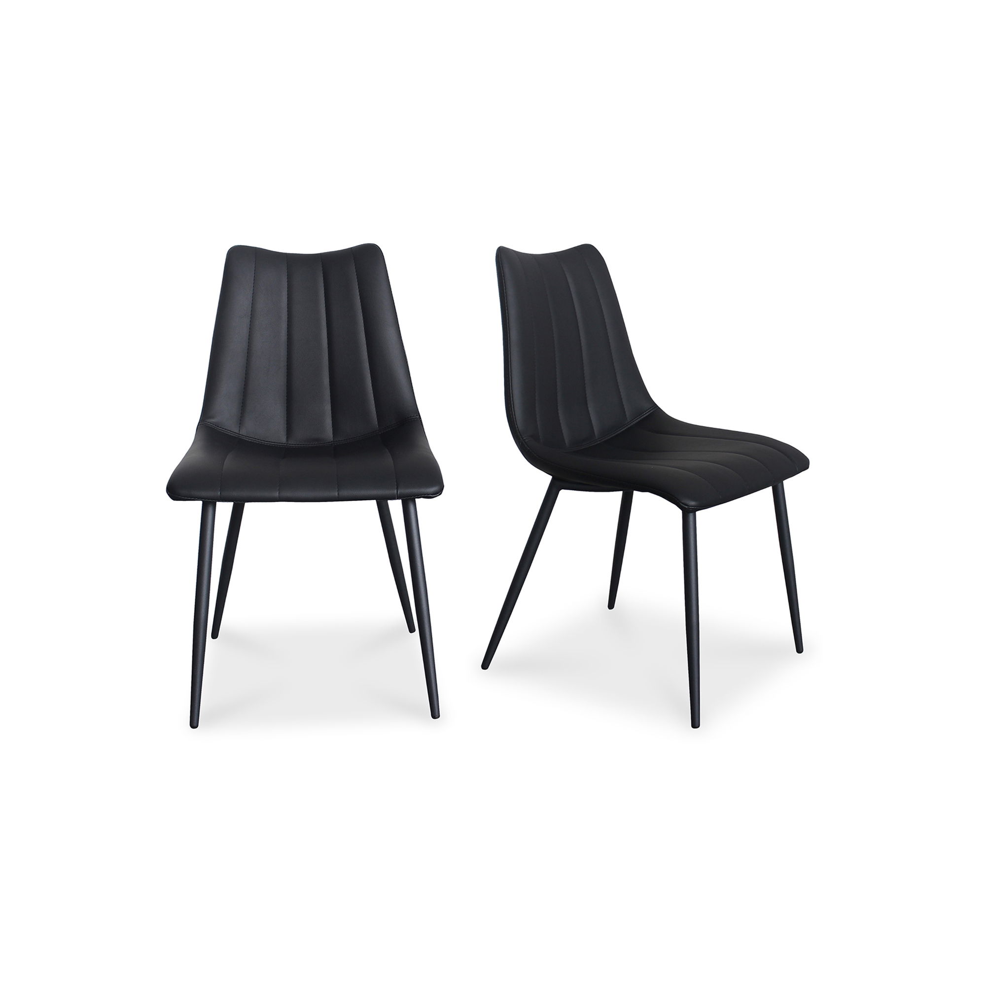 Alibi Dining Chair Matte Black - Set Of Two, by Moe's Home, 18" width x 33" height x 20" depth View 2