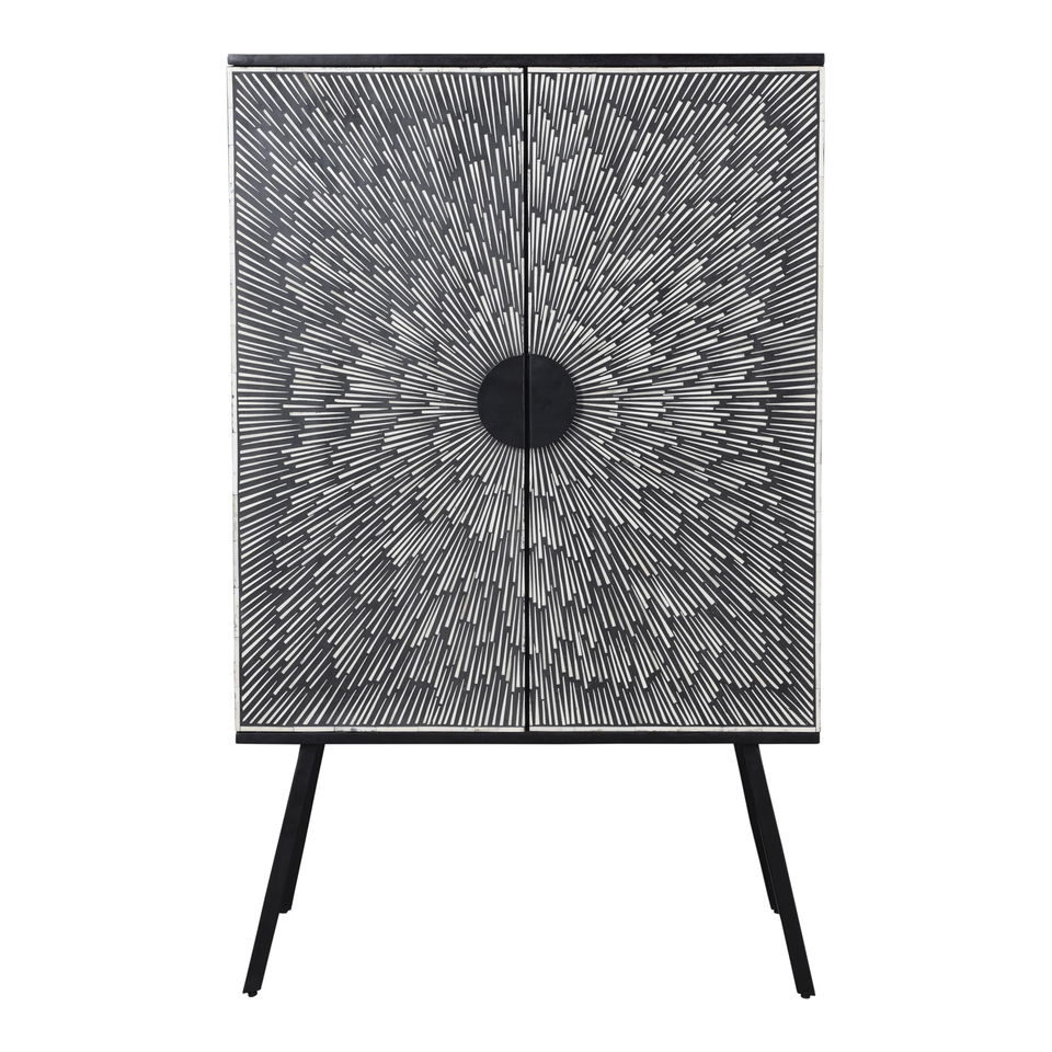 Sunburst Wine Cabinet Black