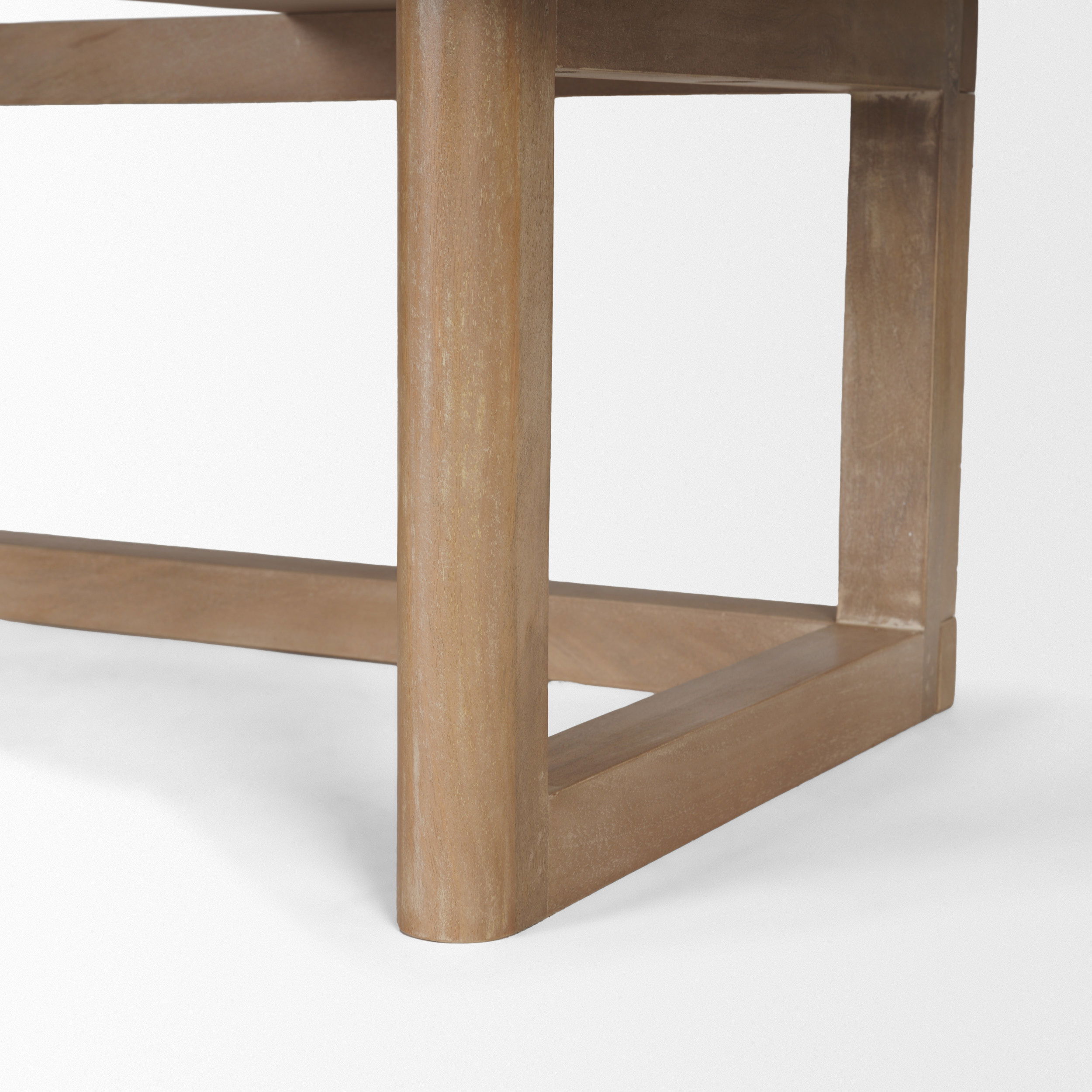 Grier 60' Light Brown Solid Wood with Cane Office Desk, by Mercana, 62" length x 22.75" width x 30" height View 15