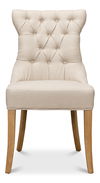 Sophie Side Chair, White Linen, Dining Chair by Sarreid, 20" length x 17" width x 38" height thumbnail 2