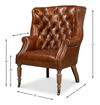 Welsh Leather Chair, Vintage Havana, Seating by Sarreid, 32" length x 33" width x 43" height thumbnail 17