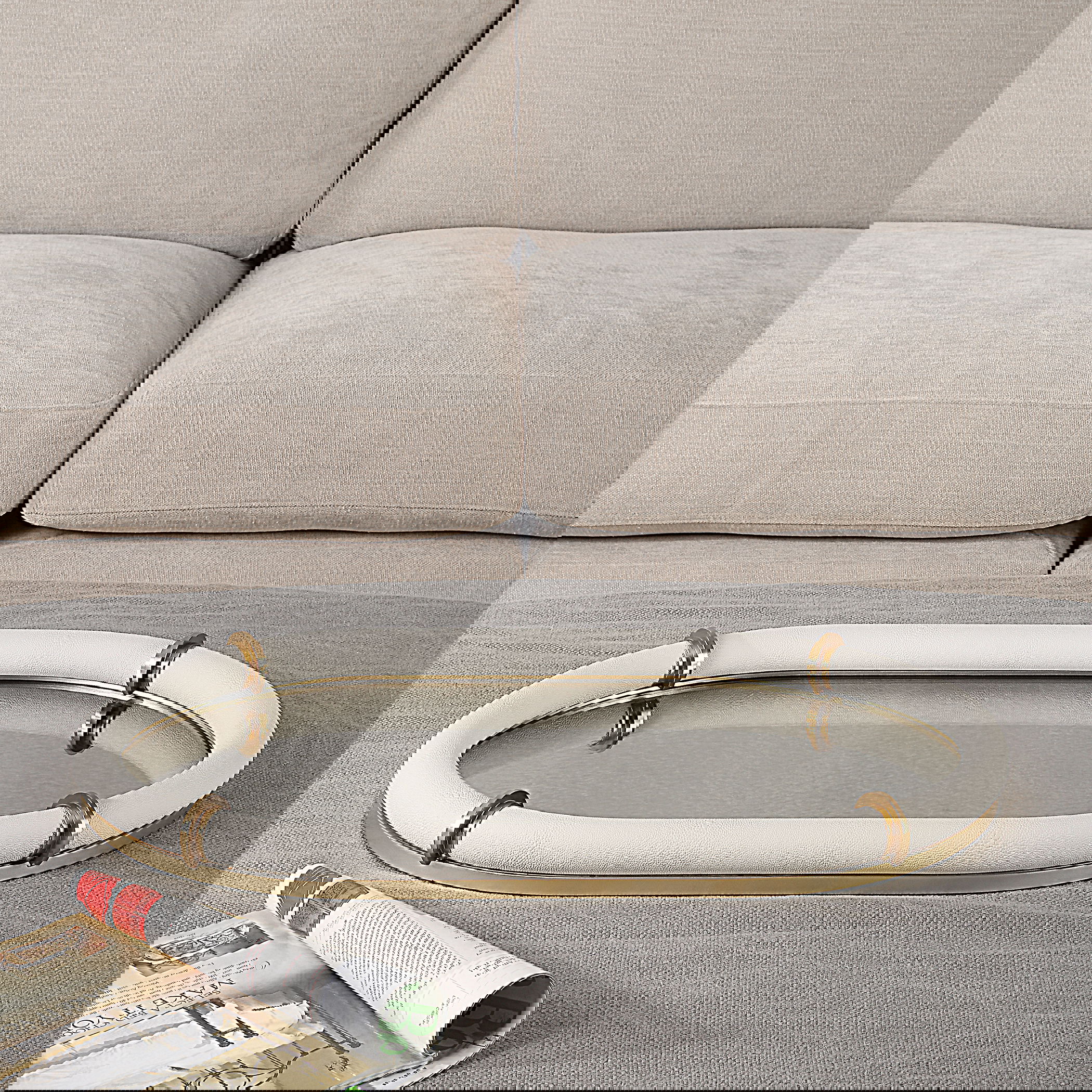 Cyprus Leather Oval Tray, Decorative by Uttermost, 24" width x 2" height x 16" depth View 2