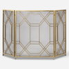 Rosen Gold Fireplace Screen, Fireplace Accessorie by Uttermost, 52.5" width x 34" height x 0.87" depth thumbnail 1