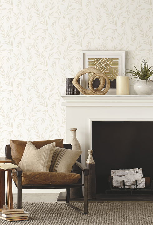 Magnolia Home Olive Branch Beige Peel & Stick Wallpaper