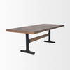 Araxi 95'L x 41'W Rectangular Trestle Dining Table | Brown Wood & Black Metal | Seats 8-10, by Mercana, 95" length x 41" width x 30" height thumbnail 6