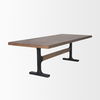 Araxi Rectangular Dark Brown Wood with Black Metal Base Dining Table, by Mercana, 95" length x 41" width x 30" height thumbnail 6