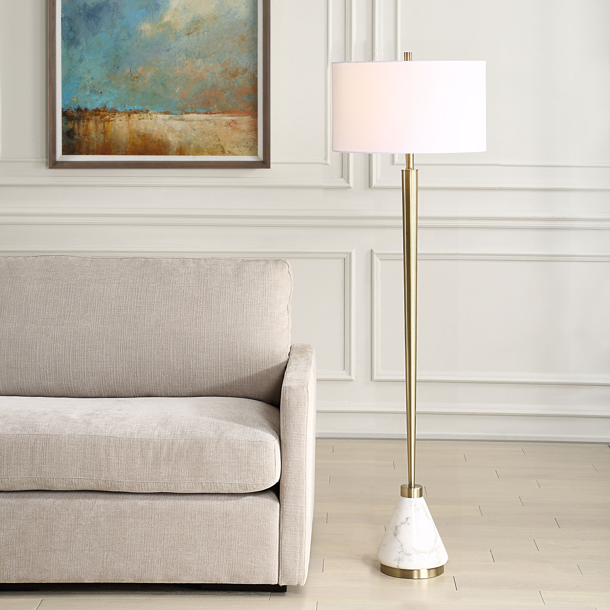 Curran Tapered Metal Floor Lamp large image 