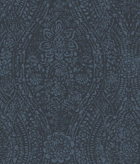 Ornate Ogee Blue Peel & Stick Wallpaper