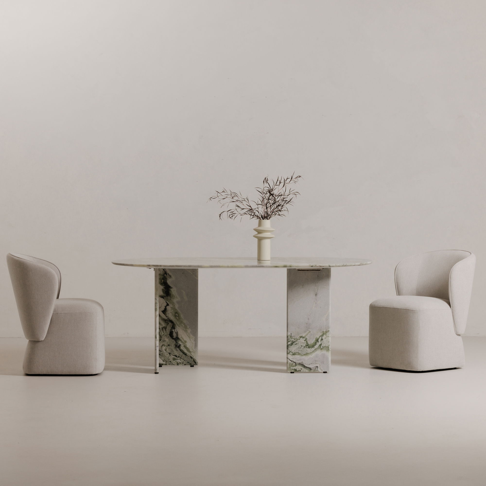 Larson Rolling Dining Chair Heather Grey large image 