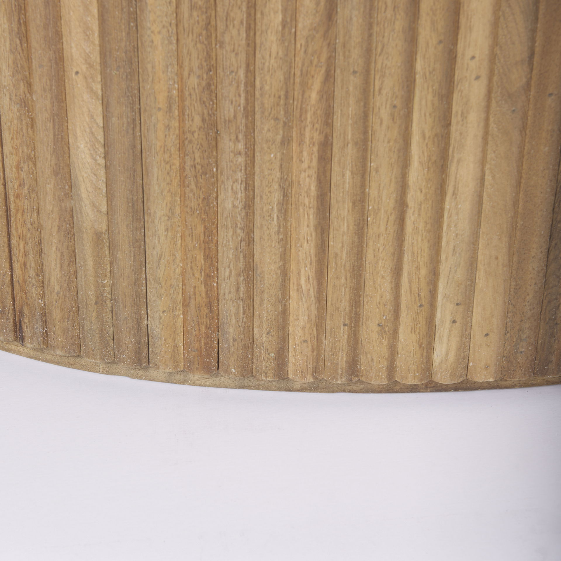 Terra 48L x 28W x 15H Light Brown Wood Oval Fluted Coffee Table, by Mercana, 48" length x 28" width x 15" height View 10