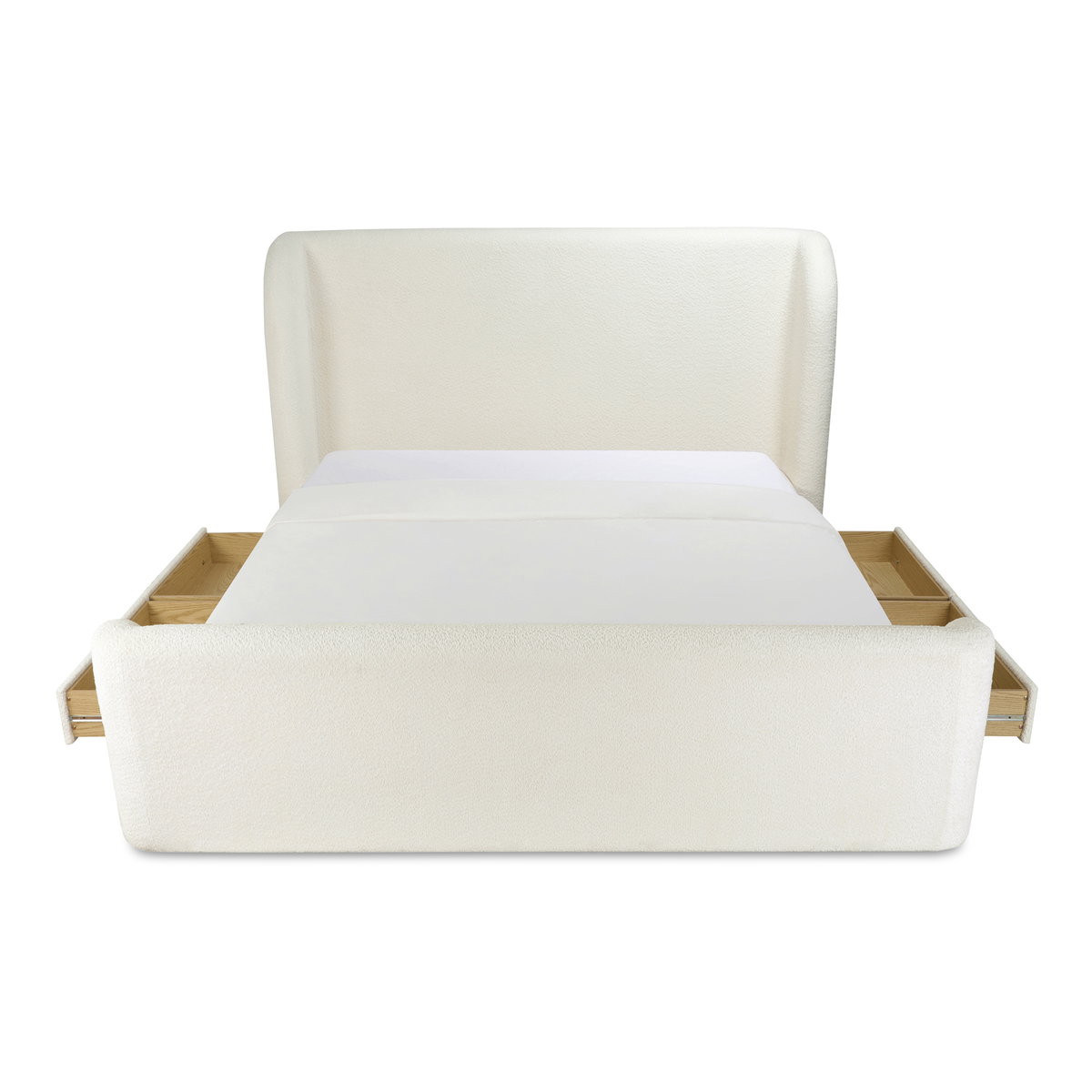 Sophia Queen Storage Bed Cream, by Moe's Home, 6'4" width x 4'7" height x 7'7" depth View 3