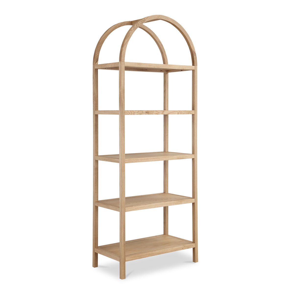 Eero Bookcase Natural, Shelving & Bookcase by Moe's Home, 30" width x 80" height x 16" depth View 2
