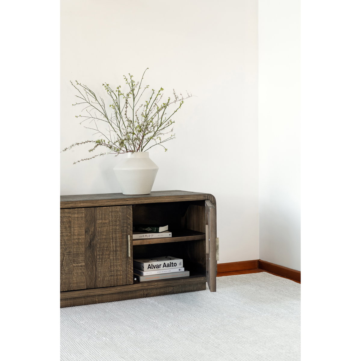 Monterey Media Cabinet Aged Brown, Media Console by Moe's Home, 78.7" width x 21.5" height x 15.75" depth View 7