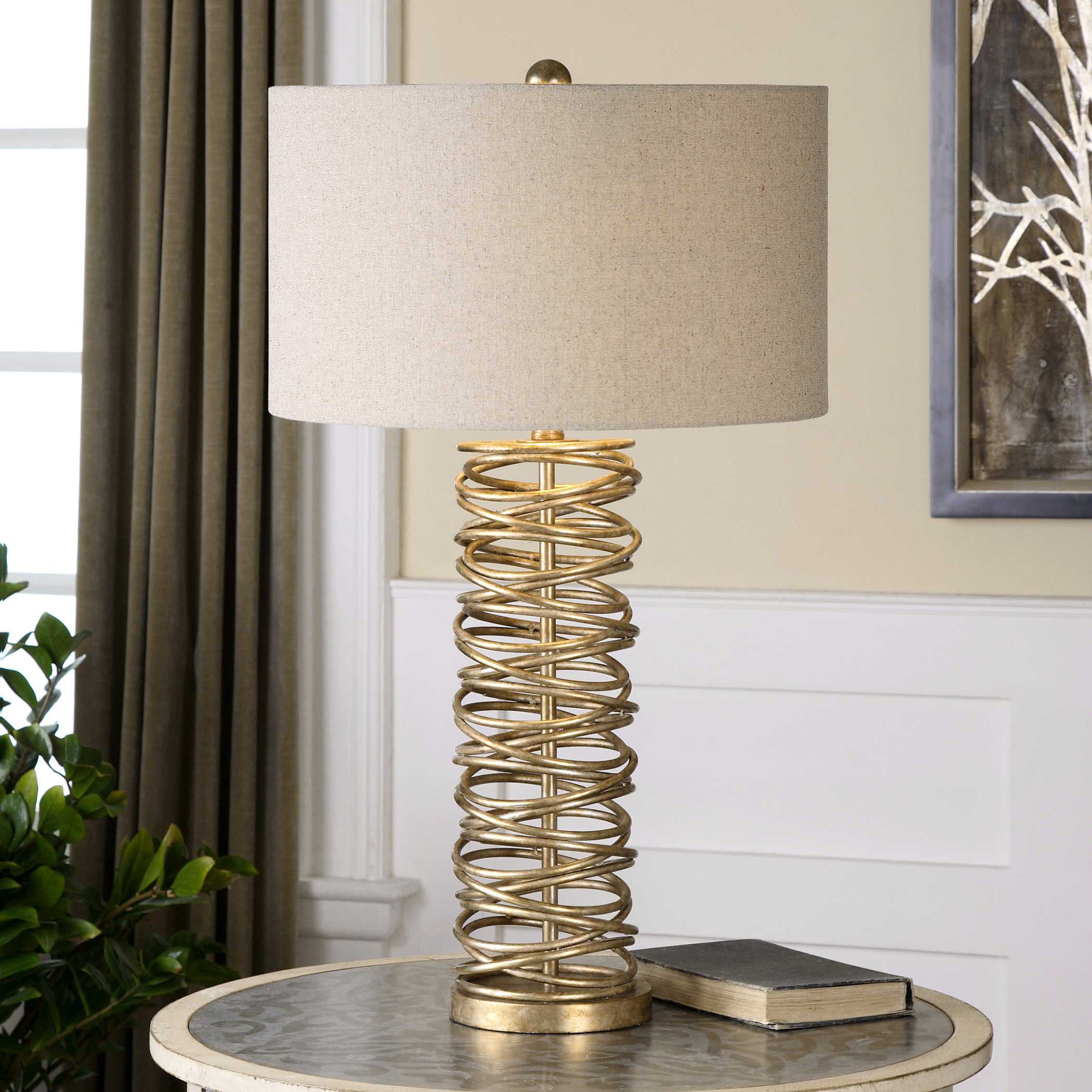 Amarey Metal Ring Table Lamp, by Uttermost, 17" width x 30" height x 17" depth View 2