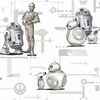 Star Wars: The Rise of Skywalker, Droids! Black & White Wallpaper thumbnail 0