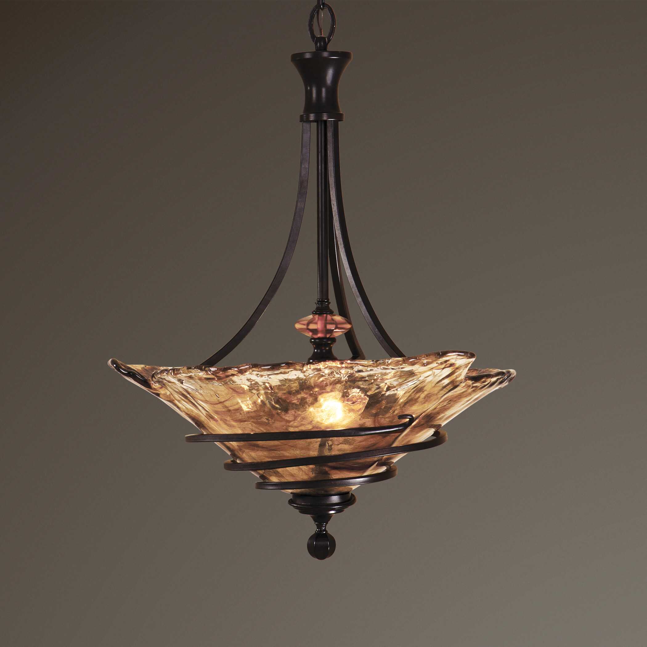 Vitalia 3 Light Oil Rubbed Bronze Pendant, Ceiling Light by Uttermost, 22.25" width x 29.62" height x 22.25" diameter x 22.25" depth View 3