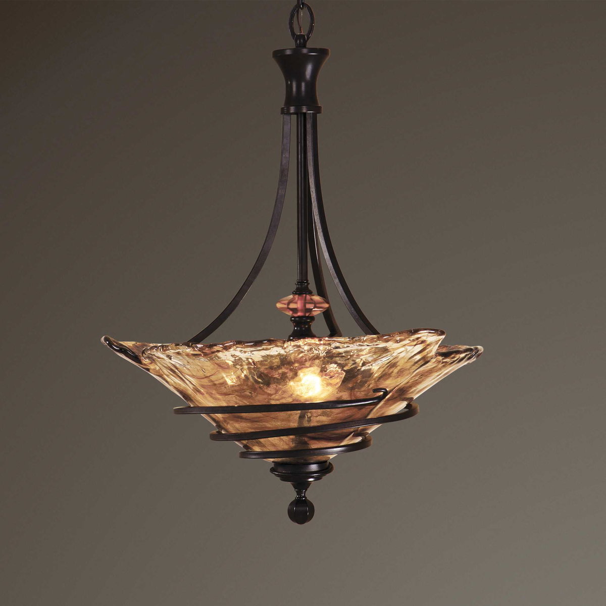 Vitalia 3 Light Oil Rubbed Bronze Pendant, by Uttermost, 1'10.25" width x 2'5.62" height x 1'10.25" diameter x 1'10.25" depth View 3