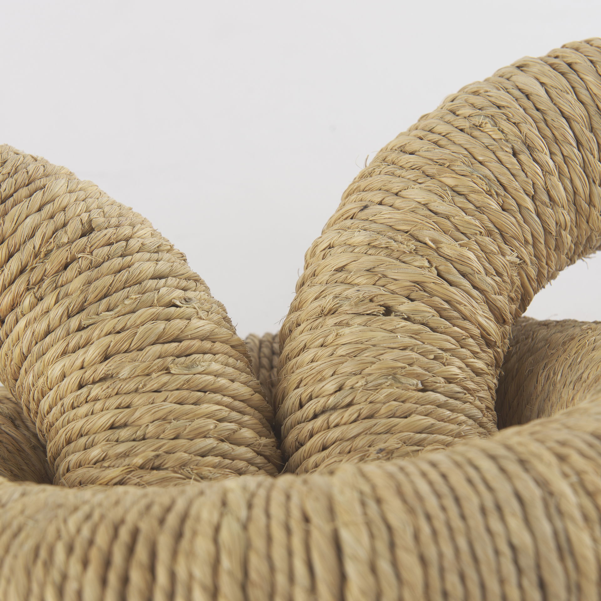Alize Jute Wrapped Solid Wood Circular Chain Link Decorative Object, by Mercana, 14" length x 11" width x 8" height View 8