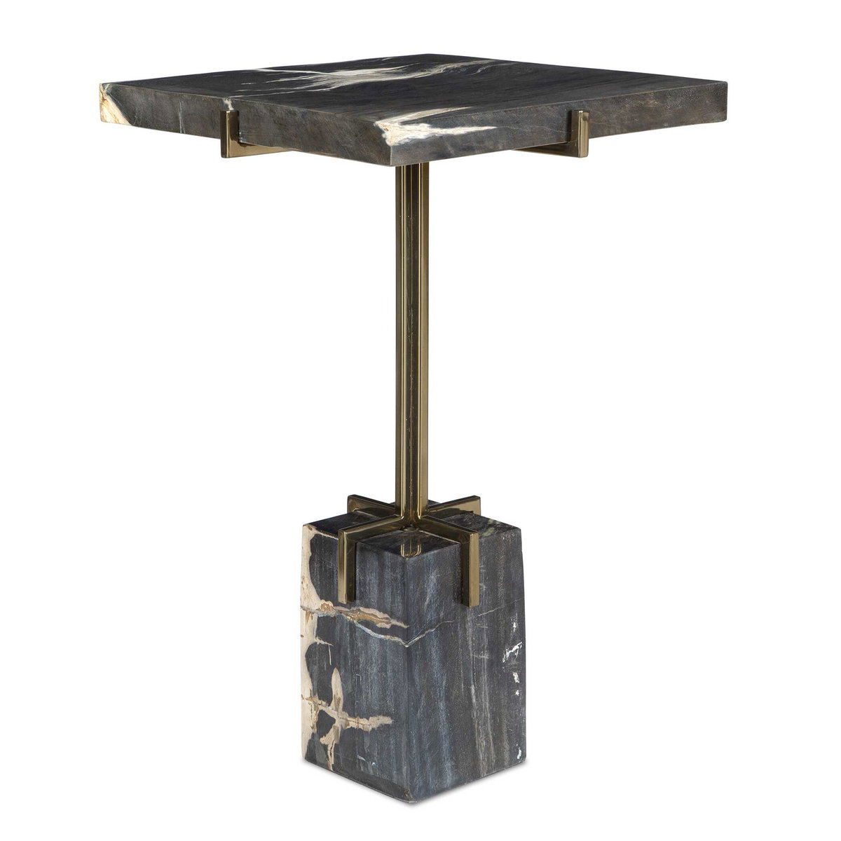 Rowman Petrified Wood Accent Table, Side & End Table by Uttermost, 14.9" width x 22.44" height x 14.9" depth View 6