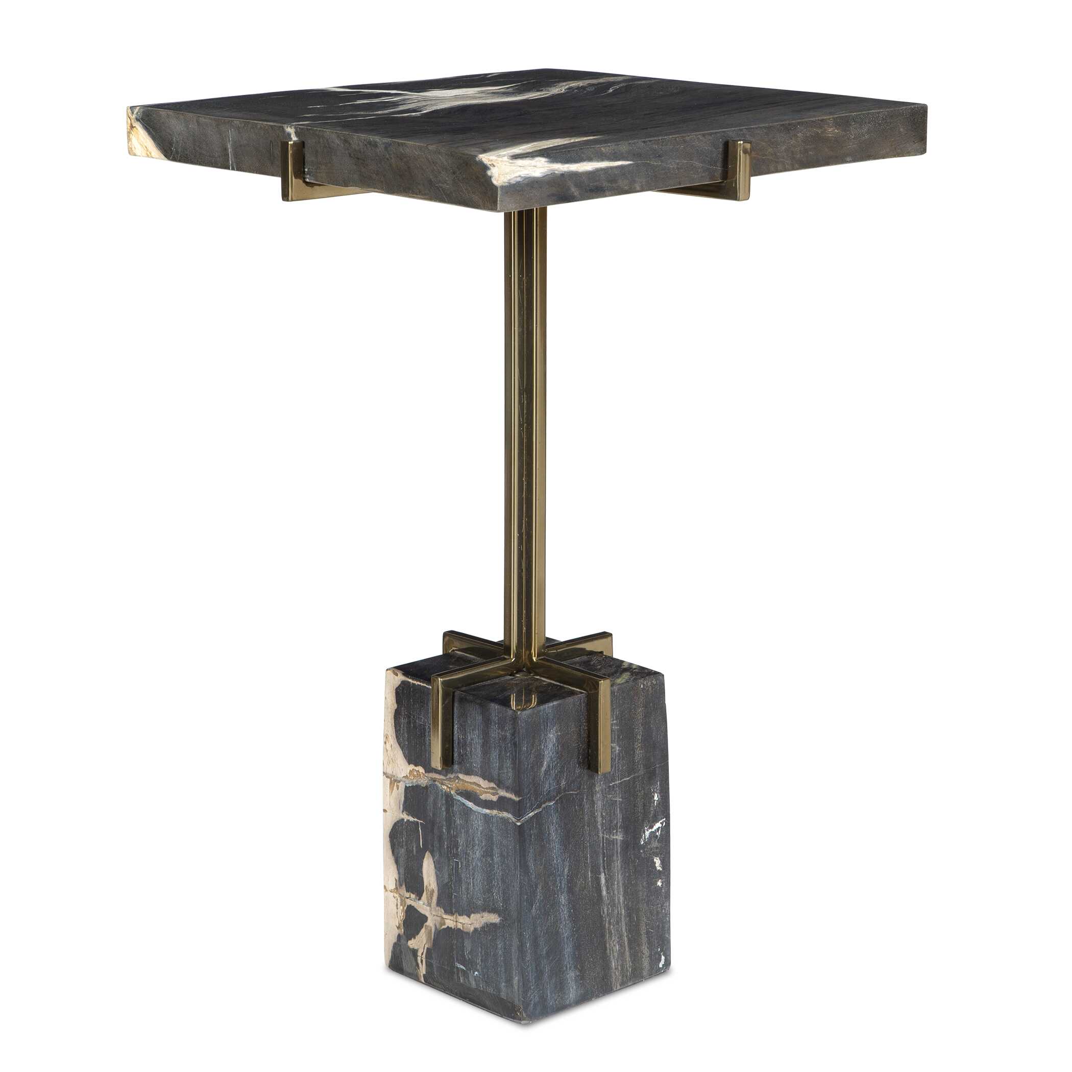 Rowman Petrified Wood Accent Table large image 