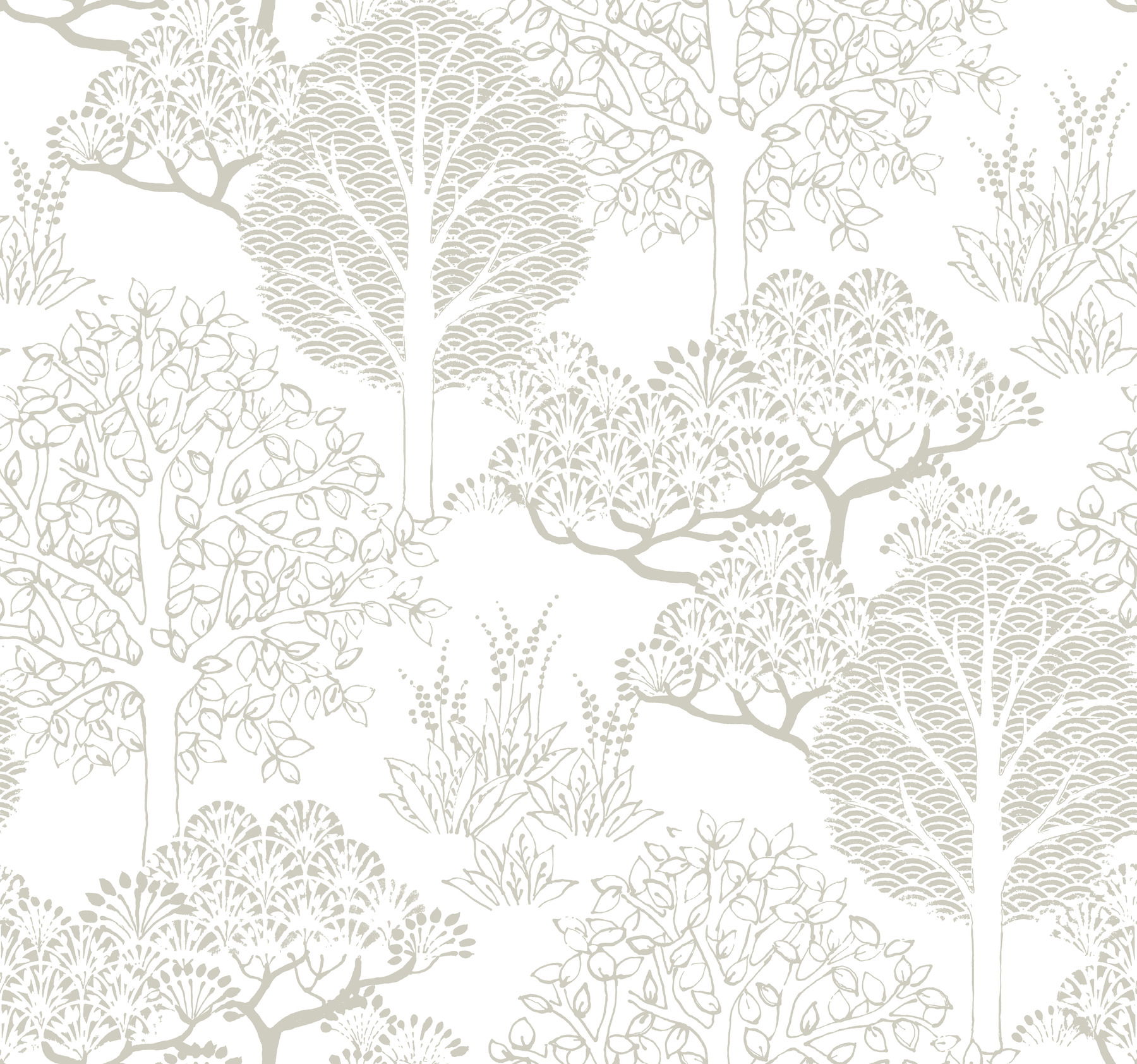 Kimono Trees Metallic Wallpaper large image 