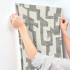 Modern Tribal Linen & Charcoal Wallpaper thumbnail 5