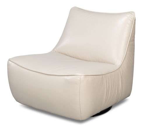 Kennett Swivel Chair,Crystal White Leath