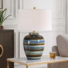 Judarn Blue Brown Table Lamp, by Uttermost, 17" width x 25.5" height x 17" depth thumbnail 2