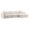 Erica Chaise Sectional Taupe, Sectional Sofa by Dovetail, 116.75" width x 24.5" height x 63.75" depth thumbnail 1