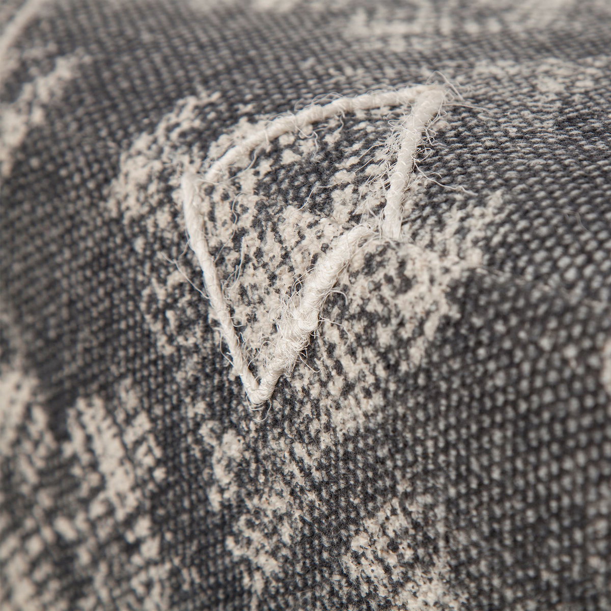 Pallu 18.75'H Dhurrie Cotton Cover with Four Wooden Legs Ottoman, by Mercana, 18.5" length x 18.5" width x 18.75" height View 3