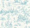 Seasons Toile Teal Wallpaper thumbnail 0