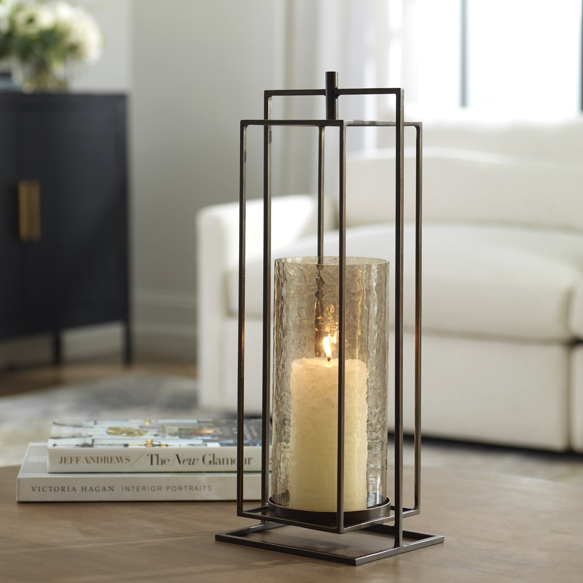 Wenman Bronze Candleholder, Candles & Candle Holder by Uttermost, 7" width x 18.5" height x 5.75" depth View 2