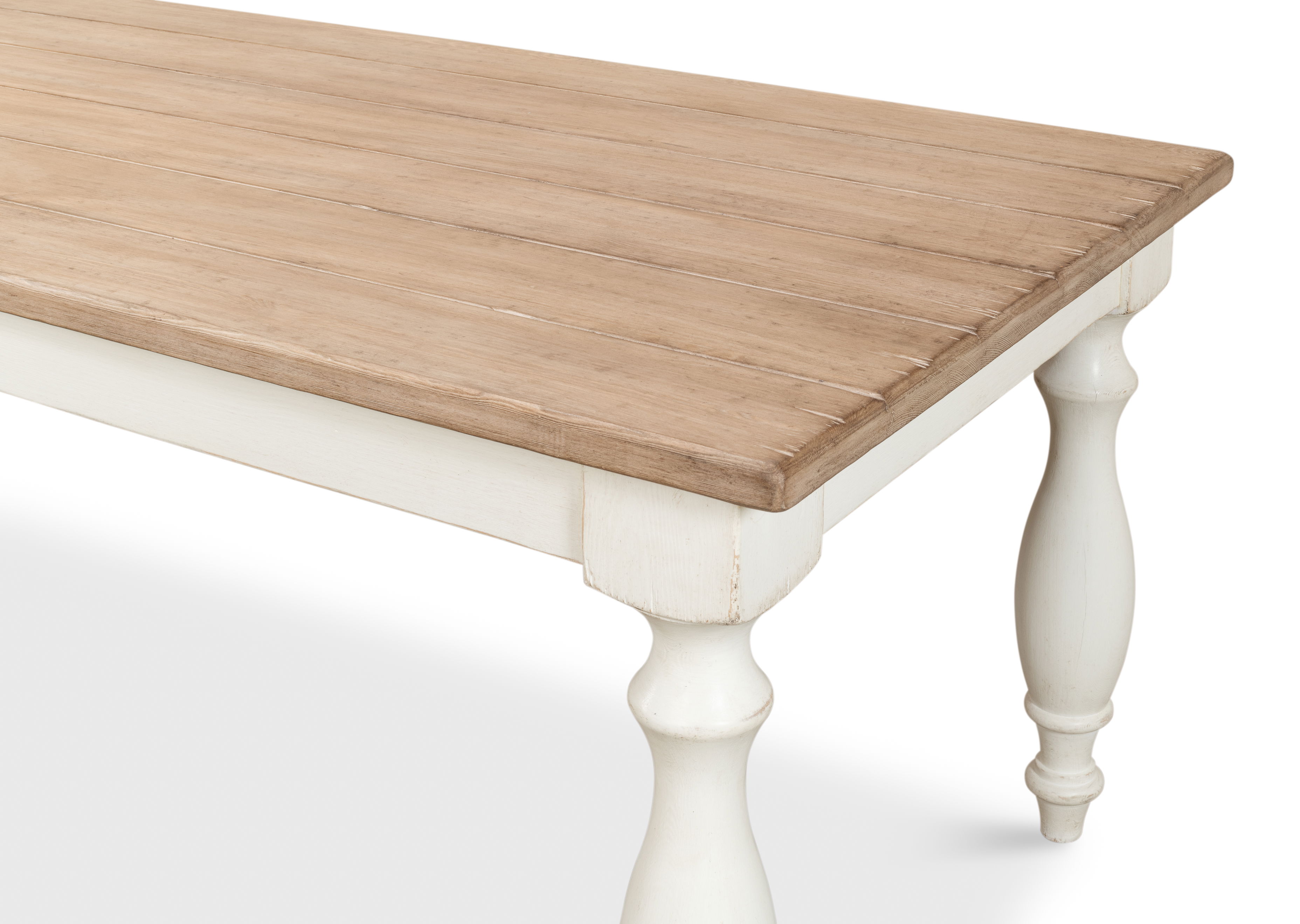 Brie Dining Table, Ant.White/Natural Top large image 