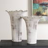 Ruffled Petal White Vases Set/2, by Uttermost, 11" width x 16" height x 11" depth thumbnail 2