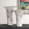 Ruffled Petal White Vases Set/2, by Uttermost, 11" width x 16" height x 11" depth thumbnail 2