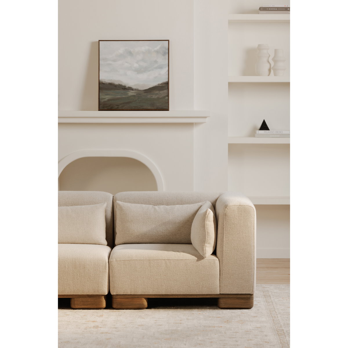 June Corner Chair Oatmeal, Sectional Sofa by Moe's Home, 40" width x 30" height x 40" depth View 10