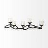 Quito Black Metal Chain-Link Five Candle Table Candle Holder, Candles & Candle Holder by Mercana, 7.68" length x 28" width x 4.69" height thumbnail 5
