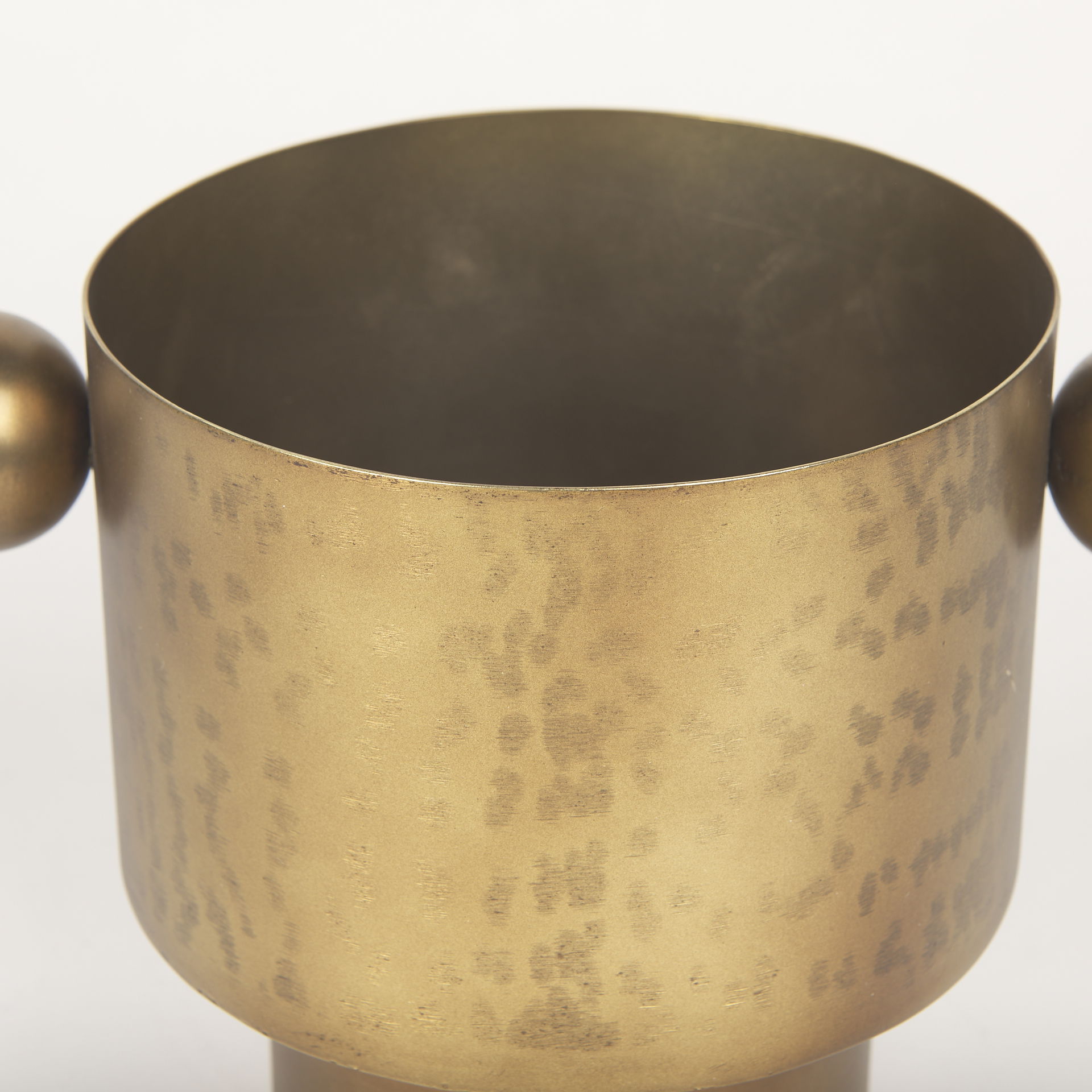 Juno 6.5H Medium Gold Iron Medium Vase, by Mercana, 8.5" length x 6" width x 6.5" height View 6